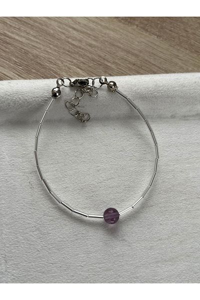 Pel Design Ametrine Stone Silver Detailed Design Bracelet Handmade