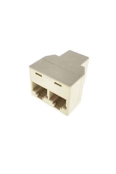 OEM Network connector UTP RJ45 8p8c female to 2 RJ45 female ports, beige