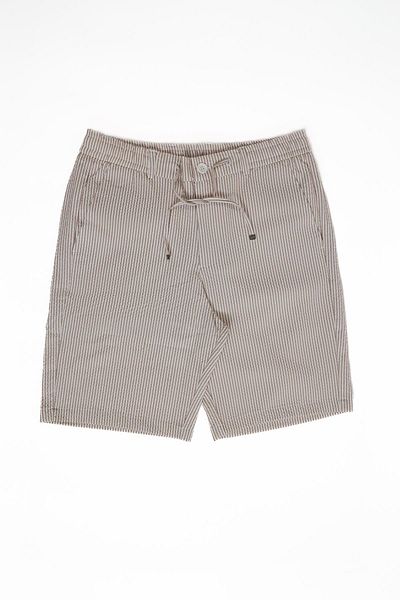 DAHA Men's White Brown Striped 2025 Jogger Shorts