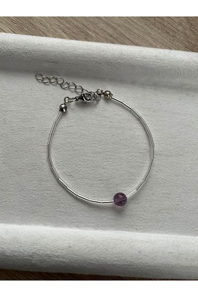 Pel Design Ametrine Stone Silver Detailed Design Bracelet Handmade