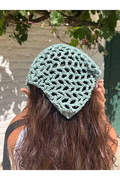Poshy Atelier Mesh Bandana Knitted Handmade Crochet Summer Hair Accessory Koton