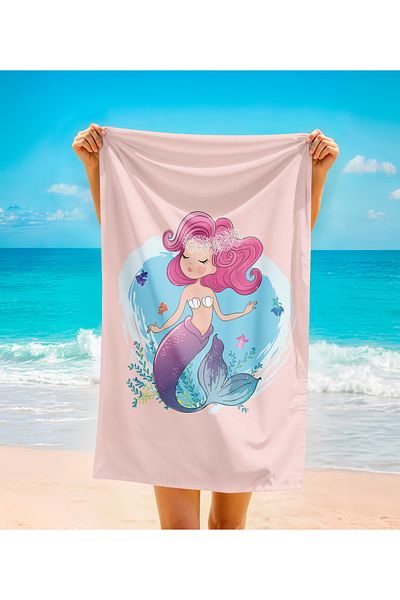 Home 3D Digital Mermaid Theme Beach Towel