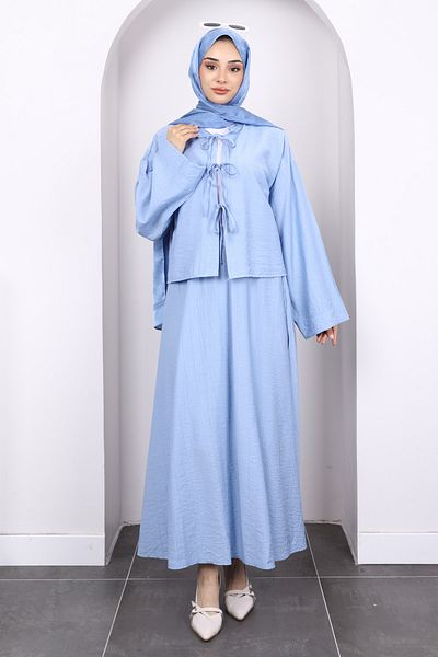 İmajButik Βρεφικό Σετ Κιμονό με Μπλε Μπλε Μπροστινό Δέσιμο