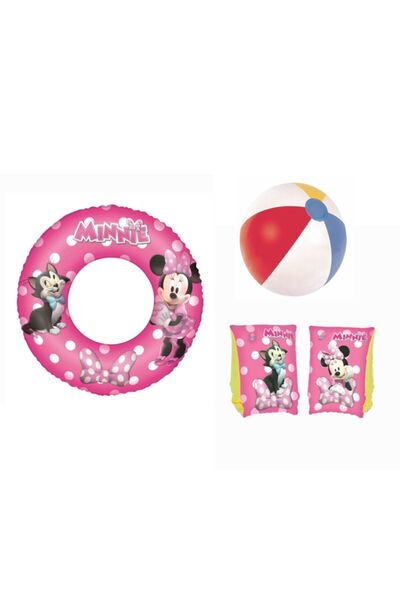 AboutThePerfect Renkli Minnie Mouse havuz seti, simit, kolluk ve top, eğlenceli yaz oyunu için ideal