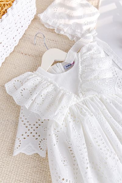 Babymod 100% Cotton 4-Piece Baby Girl Mevlüt Dress Set Ecru