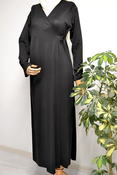 Bilenler Women's Side Tie Cotton Combed Prayer Dress – Size 38-48