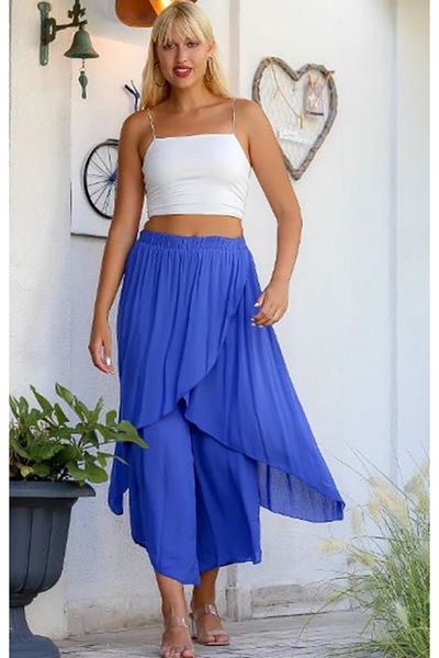 Büyük Hanım Asymmetrical Cut Flap Style Pocket Shalwar Trousers