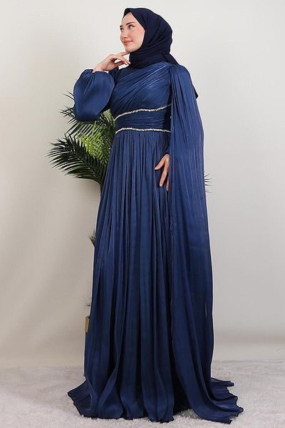 GİYZAMİLA Paris Evening Dress Navy Blue