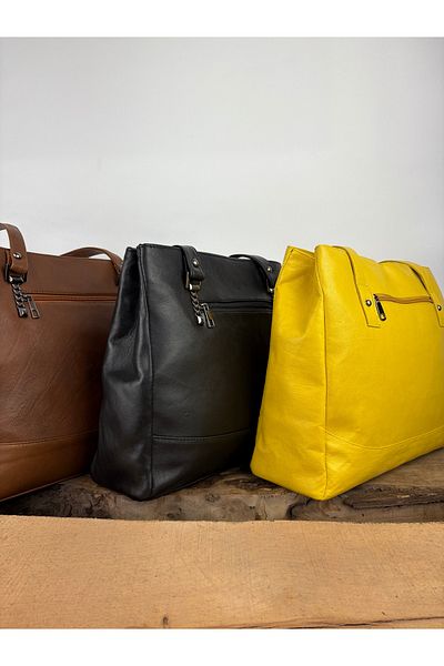 özdemirler deri Women's Shoulder Bag, Tote Bag, Real Leather Mother Bag, Beach Bag
