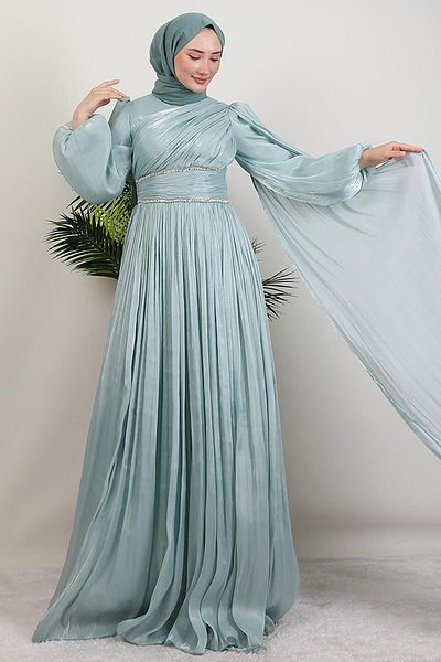 GİYZAMİLA Paris Evening Dress Water Green