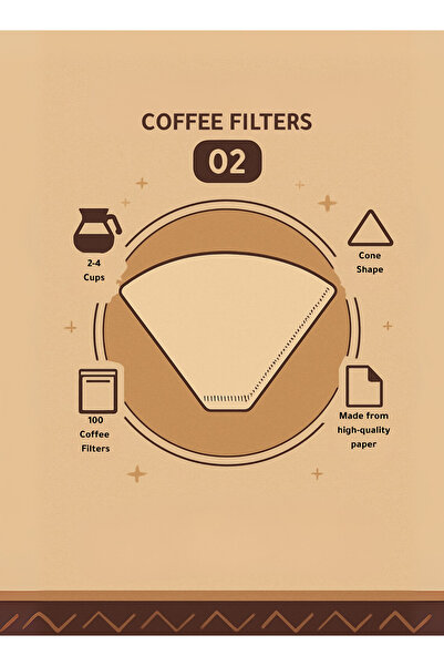 Tektık V60 Coffee Filters | Eco-friendly | 100 Sheets | Size 02
