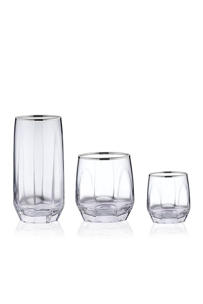 KORKMAZ Trea 18 Piece Glass Set Platinum A8996-8