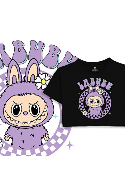 EZ Design Labubu Printed Kids Crop Tshirt