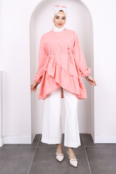 İmajButik Yavruağzı Skirt Layered Ruffle Tunic