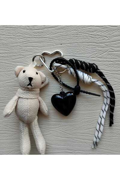 sinopvera KREM HAYVAN VE KALP FİGÜRLÜ ÇANTA CHARMI-ANAHTARLIK