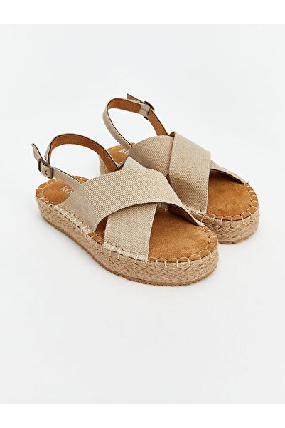 LC Waikiki Lcw Steps Beige Cross Strap Women's Sandals