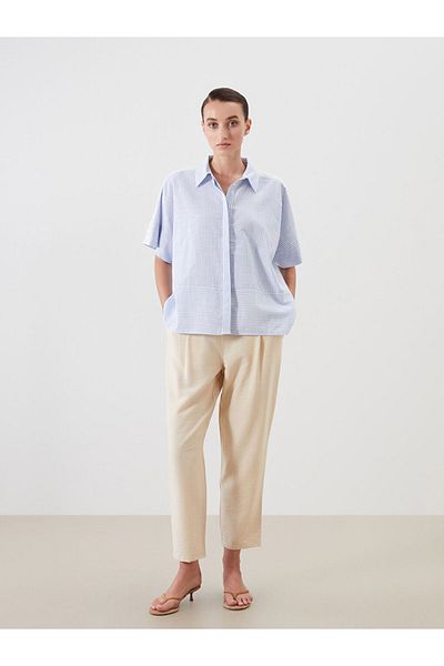 LC Waikiki Beige Elastic Waist Carrot Cut Women's Trousers