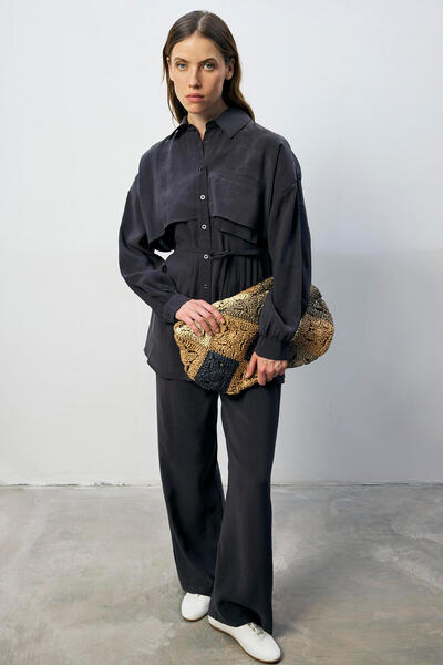 Touché Privé Pocketed Viscosin Shirt Pants Set