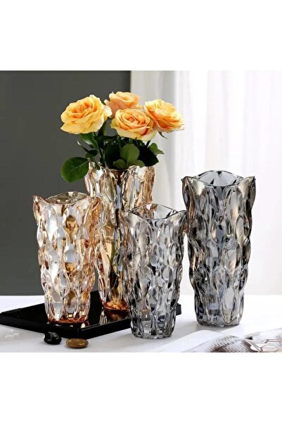 ZADE HOME Cam Füme Vazo Küçük Boy ED0240