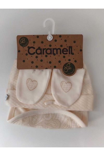 Caramell My Baby Kumsal 4-Piece Set Accessory Gloves Apron Beanie Tıny Lace Mini Lace 2081