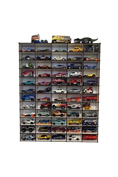 Ağaçistan Ahşap Oyuncak Araba Rafı 60'lı -küçük Araba Garajı- Beyaz