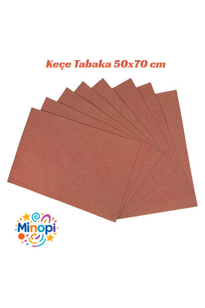 Minopi Brown Felt Sheet 10 Pack 50X70 cm - 1.5 mm Thickness