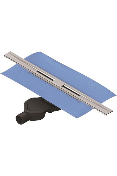 Mena Rise Şirinshop V-Flow Clear-Cut 5701690 Shower Channel, Side Outlet, H: 60, 40 Cm, Matte Chrome 11081