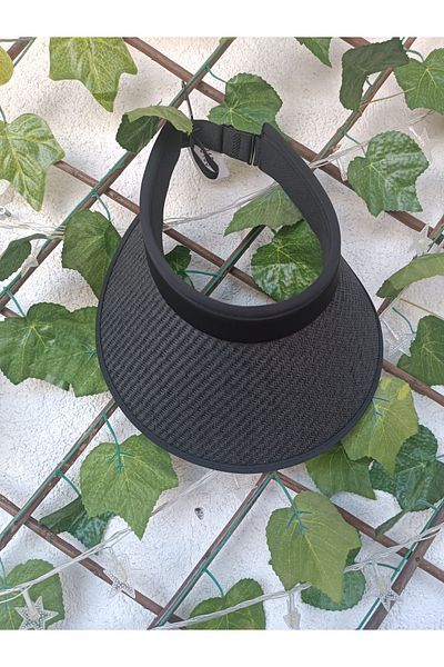 Blotch Straw Visor Visor Women's Beach Hat Anthracite Color