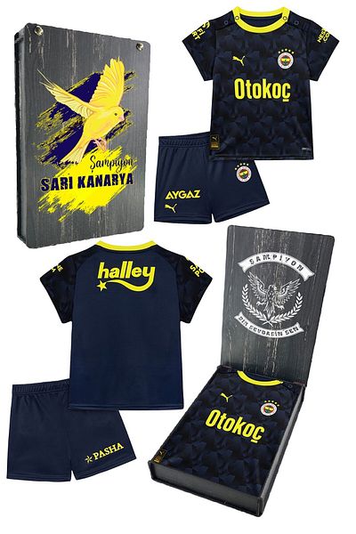 Fenerbahçe Original Licensed 23/24 Navy Blue Mini Jersey Set with Gift Wooden Box