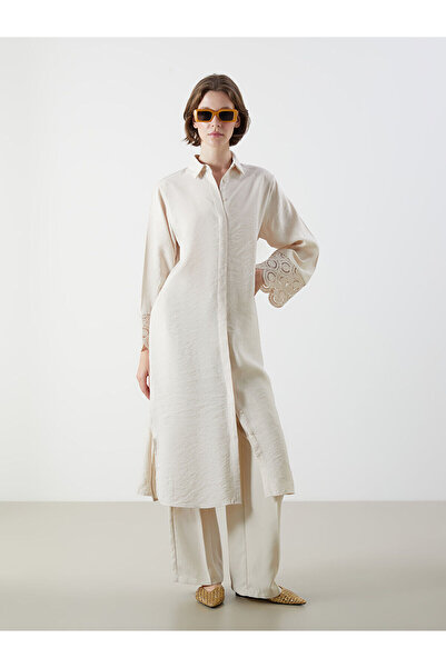 LC Waikiki Modal Blend Women's Shirt Tunic with Crochet Detail