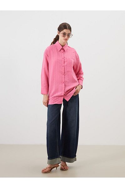 LC Waikiki Lcw Modest Textured Oversize Women's Shirt Tunic
