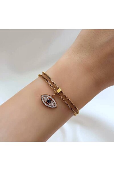 Minne Jewelry-Accessory سوار عين من الفولاذ - سوار عين من الفولاذ باللون الذه...