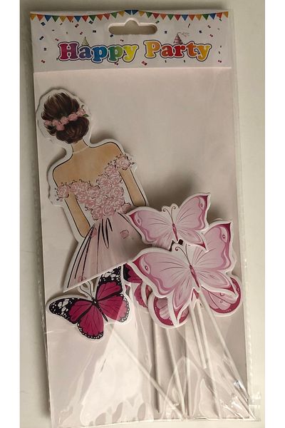 CUGYPARTY Pink Skirt Princess Cake Topper