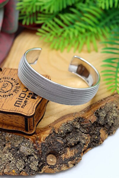 Midyat Nurtaş Gümüş Hasır Model 925 Ayar Saf Gümüş Unisex Hasır Bilezik 20102...