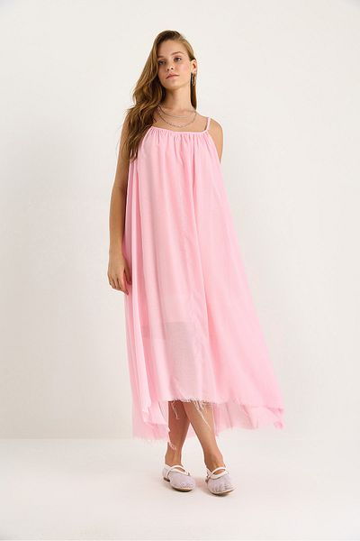 Bianco Lucci Women's Thin Strap Casual Lined Cotton Summer Long Dress 5971 60281106