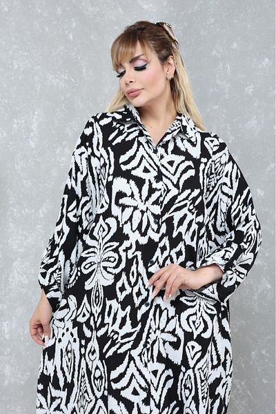 PALSİS WOMEN'S LARGE SIZE VISKOSE SHIRT DRESS