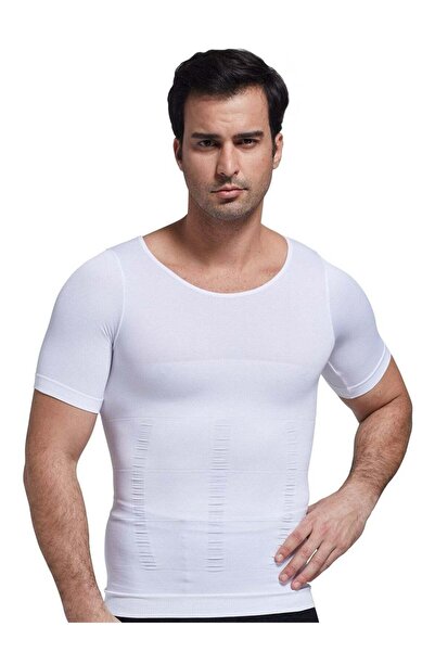 Generic Men's Compression Shirt Undershirt Slimming Tank Top Workout Vest Abs Abdomen Slim Body Shaper [Larg