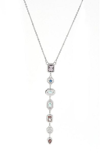 AURALİA Steel Y 7 Element Necklace Silver