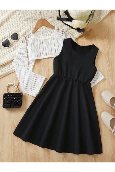 shop File badi ve siyah elbise 2 li yazlık günlük kombin