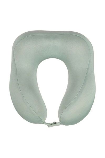 BREZIUM Anatomic Travel Pillow with Memory Foam, 23x27x13cm, Gray, BREZIUM