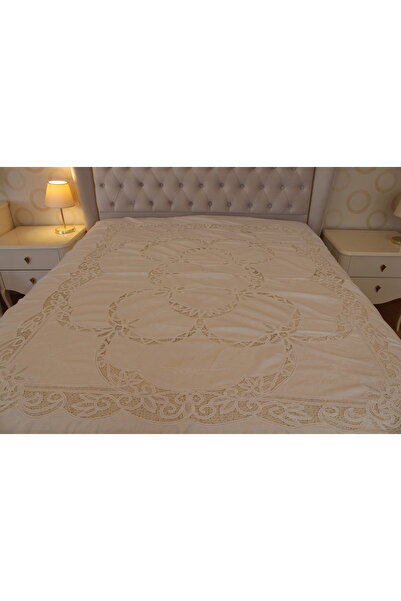 HUZUR ÇEYİZ Juana Rahibe Handcrafted Brussels Fabric One Piece Bedspread