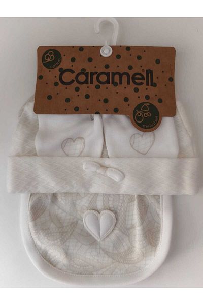 Caramell My Baby Kumsal 4-Piece Set Accessory Gloves Apron Beanie Tıny Lace Mini Lace 2081