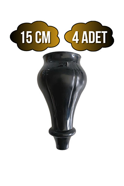 DSYapıAksesuar Debela crna plastična noga za stol i ormarić, 15 cm (CRNA) (15...