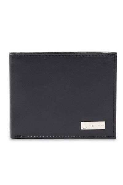 Inahom Bi-Fold Organised Wallet Flat Nappa Genuine and Smooth Leather Upper - Navy Blue