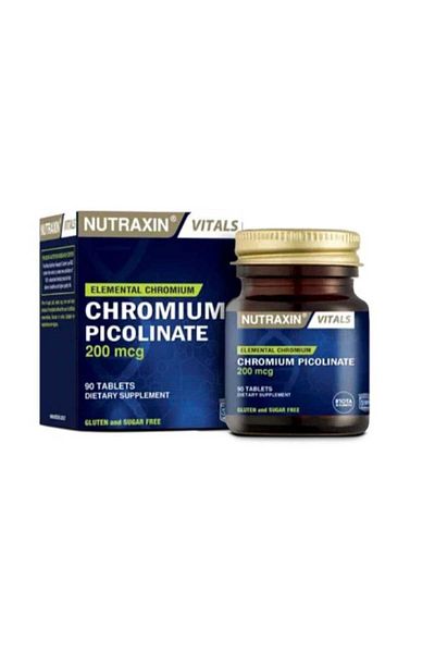 Nutraxin Chromium Picolinate 200 mcg Gluten and Sugar Free 90 tablets