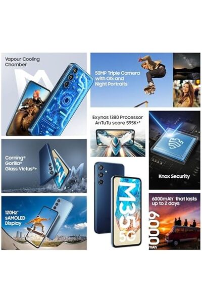 Samsung Galaxy M35 5G (8GB RAM, 128GB Storage) | Corning Gorilla Glass Victus+ | 6000mAh Battery | 1