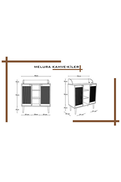 melura home Melura Kahve Kiler-kahve Köşesi %100 Mdf 90 Cm Lake Ahşap Ayaklı Çok Amaçlı Dolap