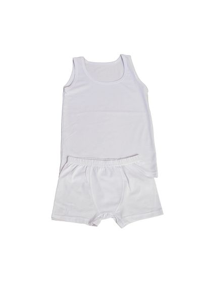 PİERLES 6 Ανδρικά Παιδικά 3 Μπλουζάκια 3 Σετ Boxer Λευκό