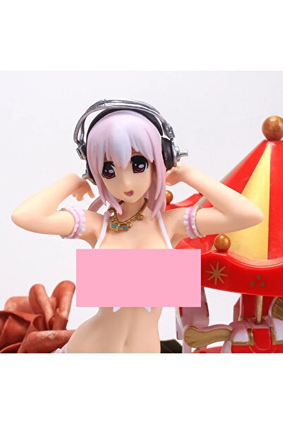 CeymSTecH Sevimli Anime Figürü Ayakta Müzik Dinleyen Stil Nitro Süper Sonico Terazi 19cm oyuncak