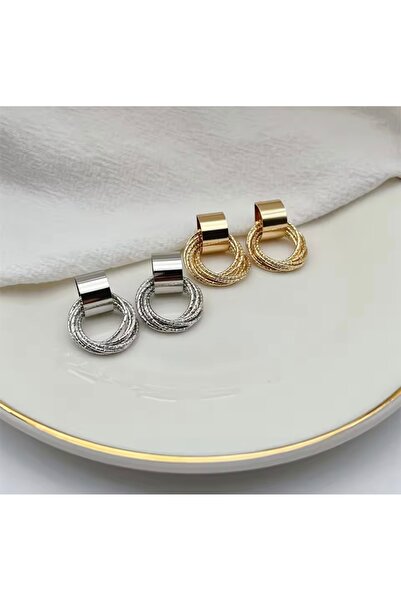 monalisatoka Kadın Gümüş,Gold Sallantılı Halka 2'Li Küpe Seti